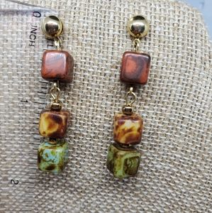 Natural Stone post dangle earrings